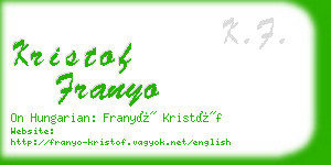 kristof franyo business card